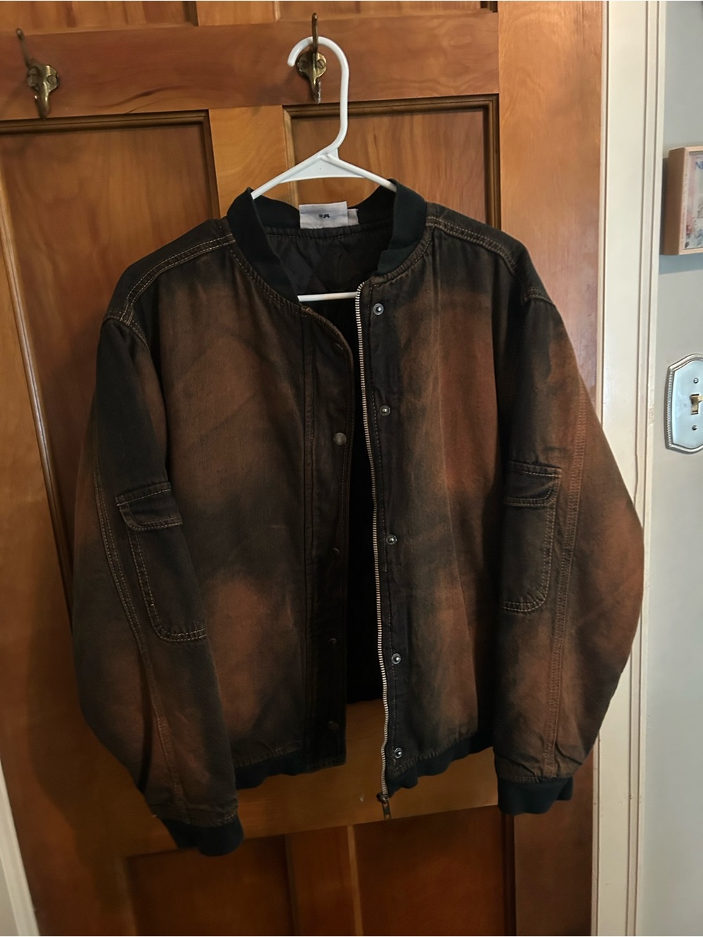 Daisy Street Brown Distressed Bomber Jacket
